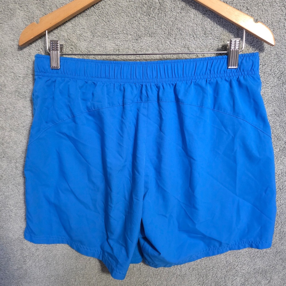 H&M Sport Women Blue Athletic Running Shorts Medium Orange Drawstring Pockets - Picture 3 of 5